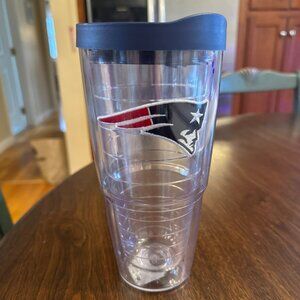 New England Patriots Tervis Tumbler With Lid 24 Oz Clear Dishwasher Safe